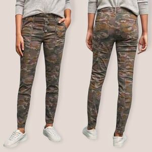 Anthropologie Camo Pants Skinny Jeans Streetwear Boho Button Fly 25